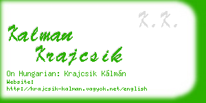 kalman krajcsik business card