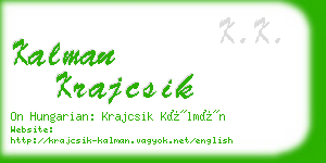 kalman krajcsik business card